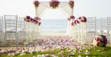 a destination wedding on a beach