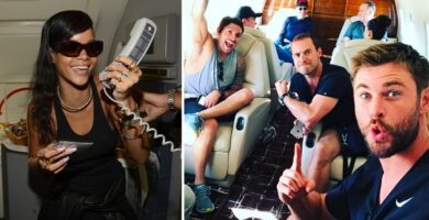10 fotos de Celebs dormindo em economia (e 10 em seus aviões a jato)